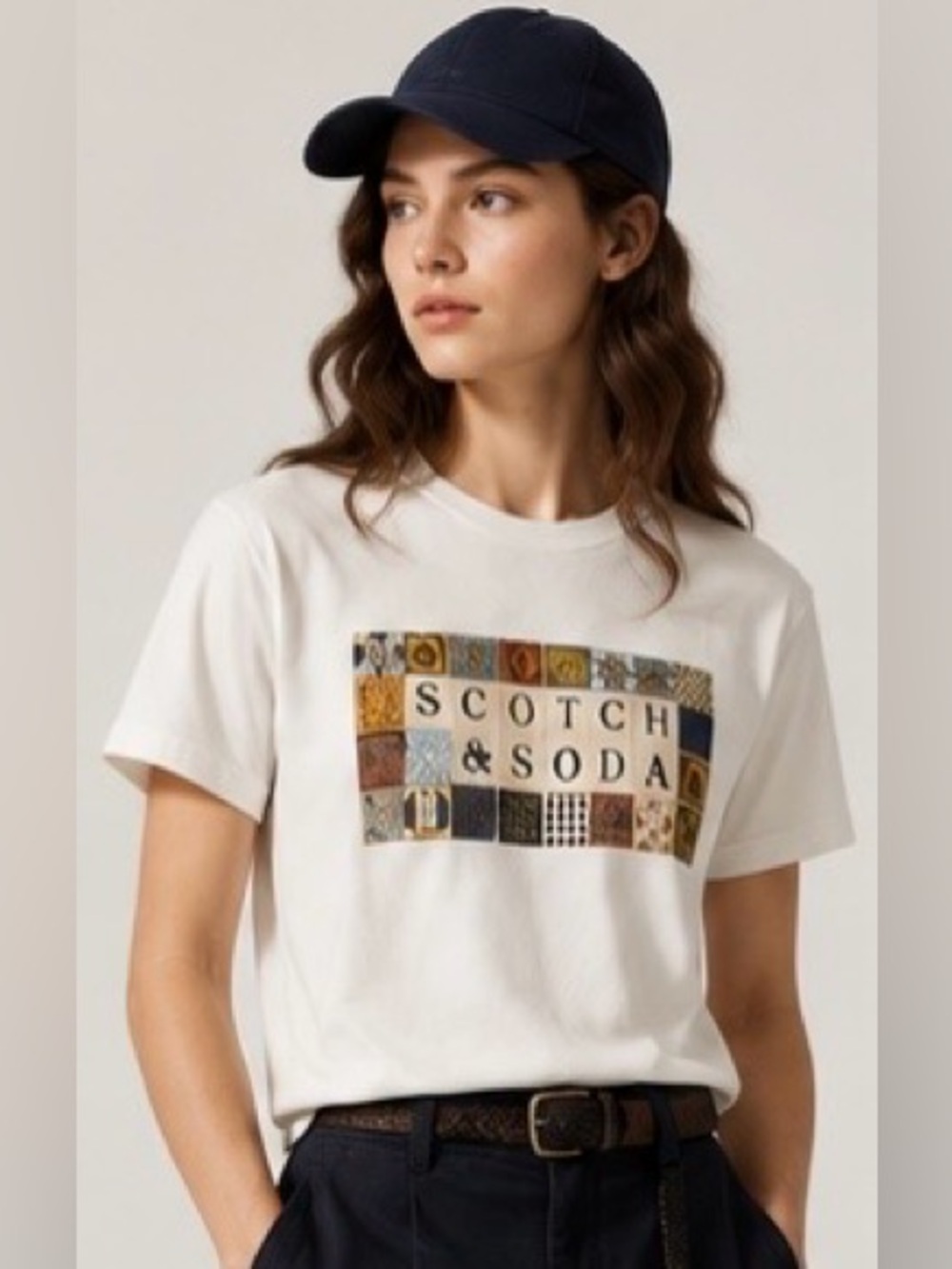 SCOTCH & SODA Amsterdam Tee Shirt Cotton Short Sleeve Medium Graphic Retro Logo